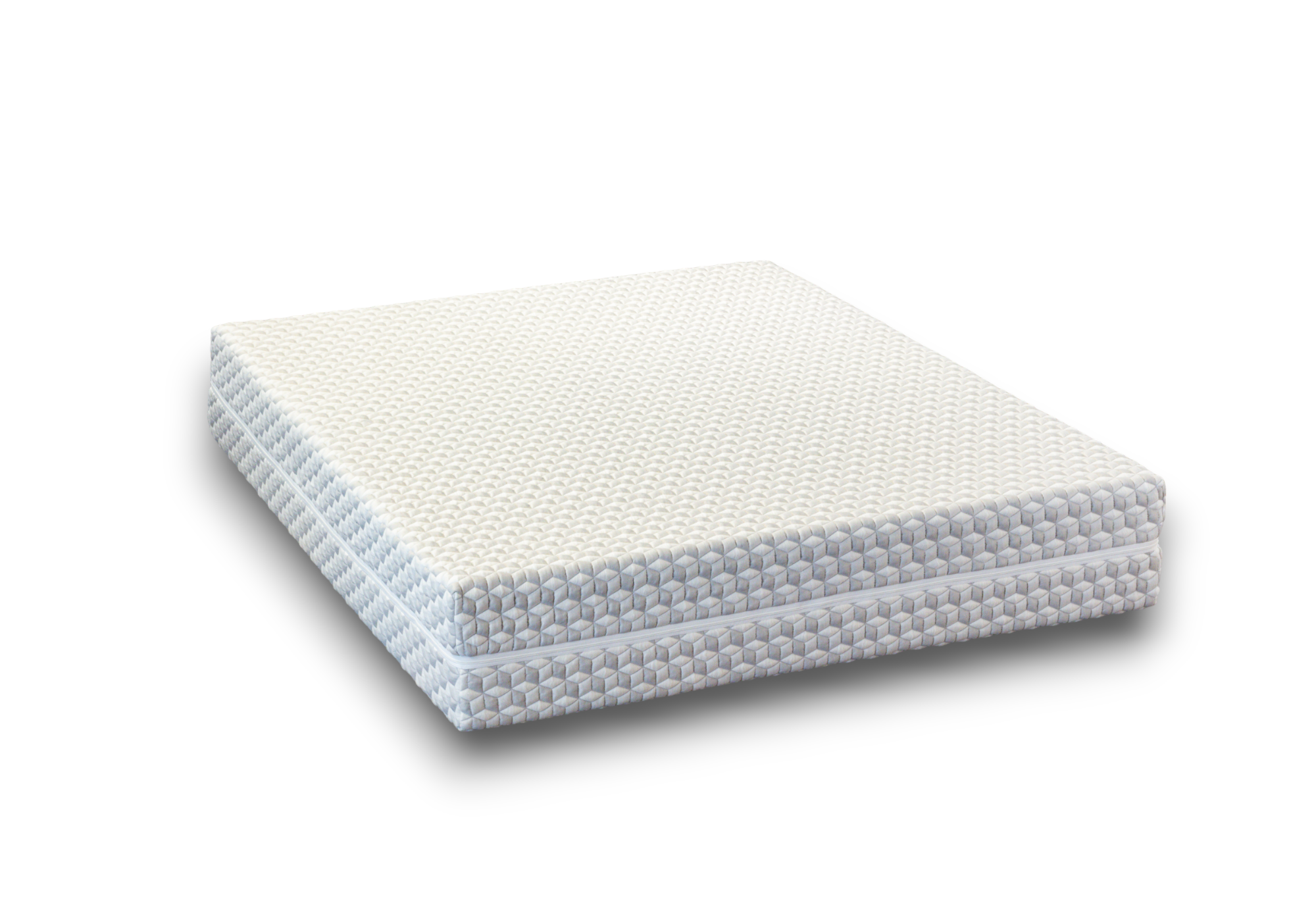 White mattress on a white background