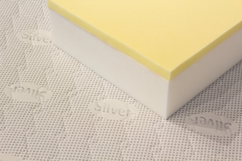 Yellow and gray foam blocks with 'Siliver' branding on a textured surface