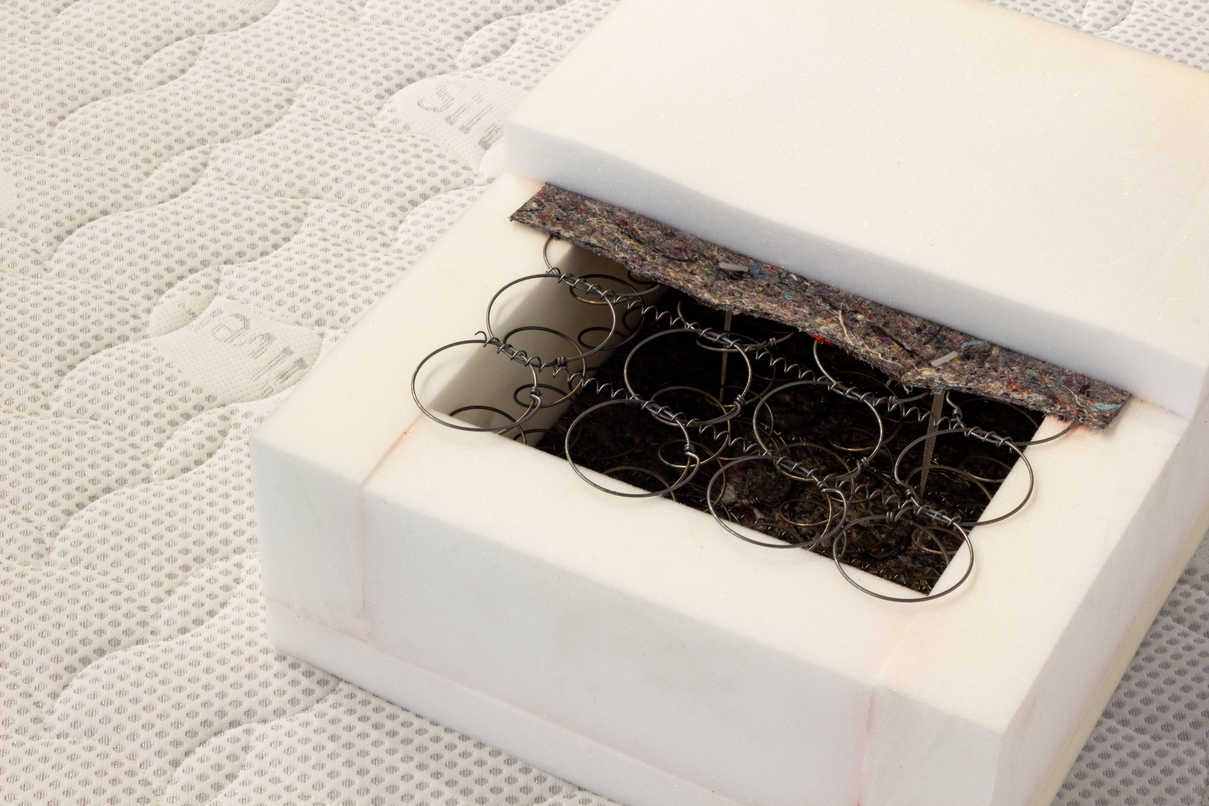 A deconstructed sample of a mattress