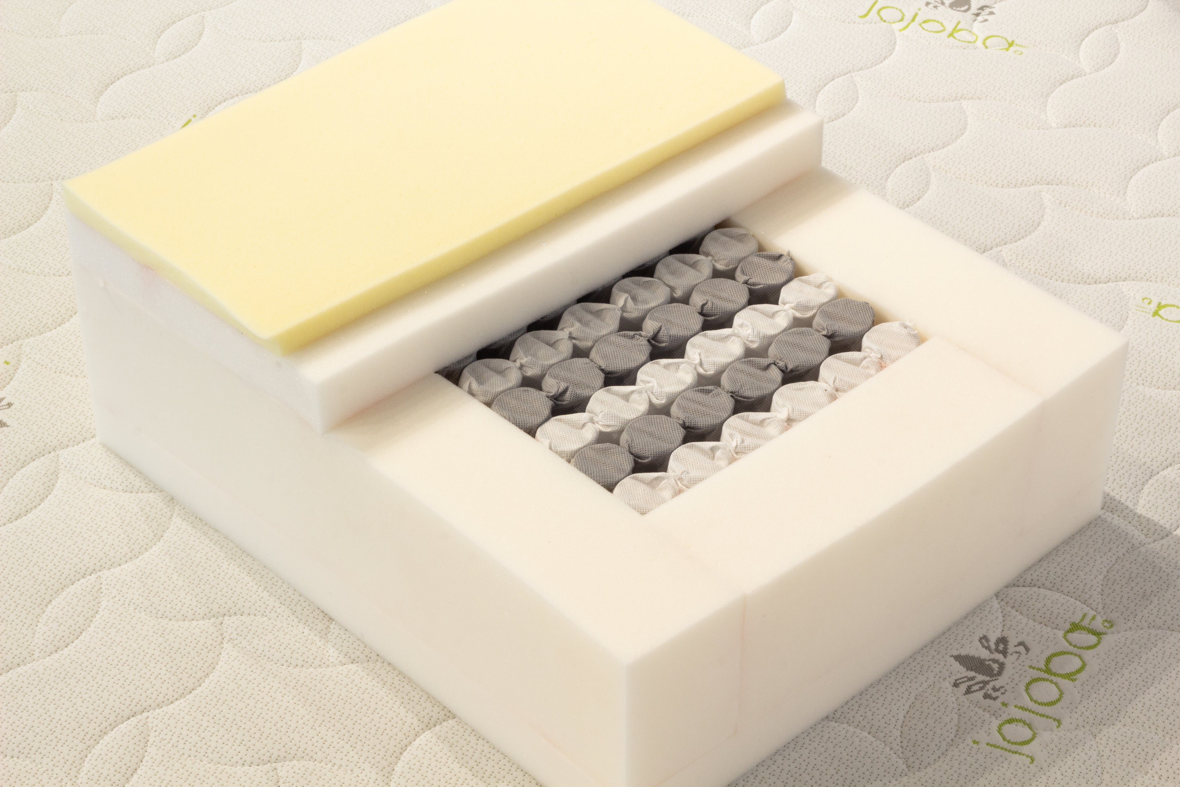 Set of springs in a foam box on a matress